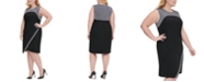 Tommy Hilfiger Plus Size Metallic-Trim Asymmetrical Sheath Dress